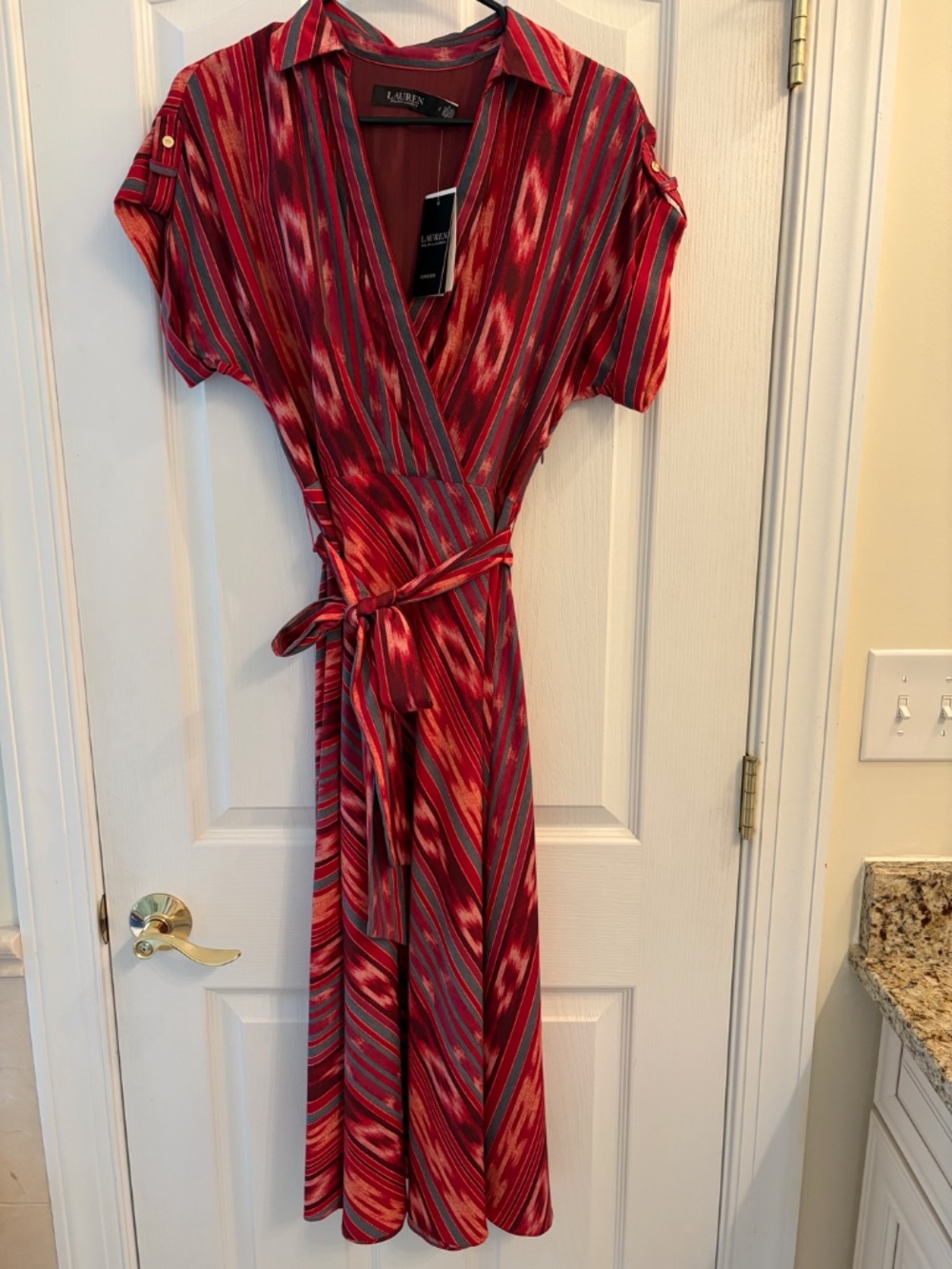 Ralph Lauren Southwestern Ikat Print Striped Women's Dress Size 2 NWT - Picture 2 of 12